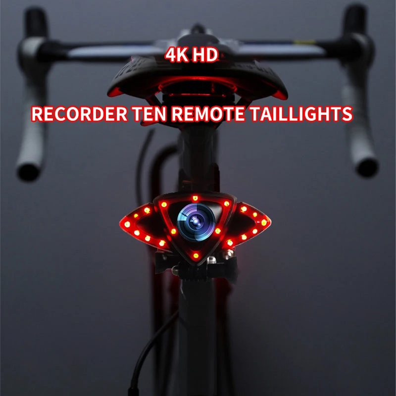 

Bicycle Taillight Recorder 4K HD Waterproof Camera Can Be Remote Control Warning Light Cell Phone WiFi Interconnection