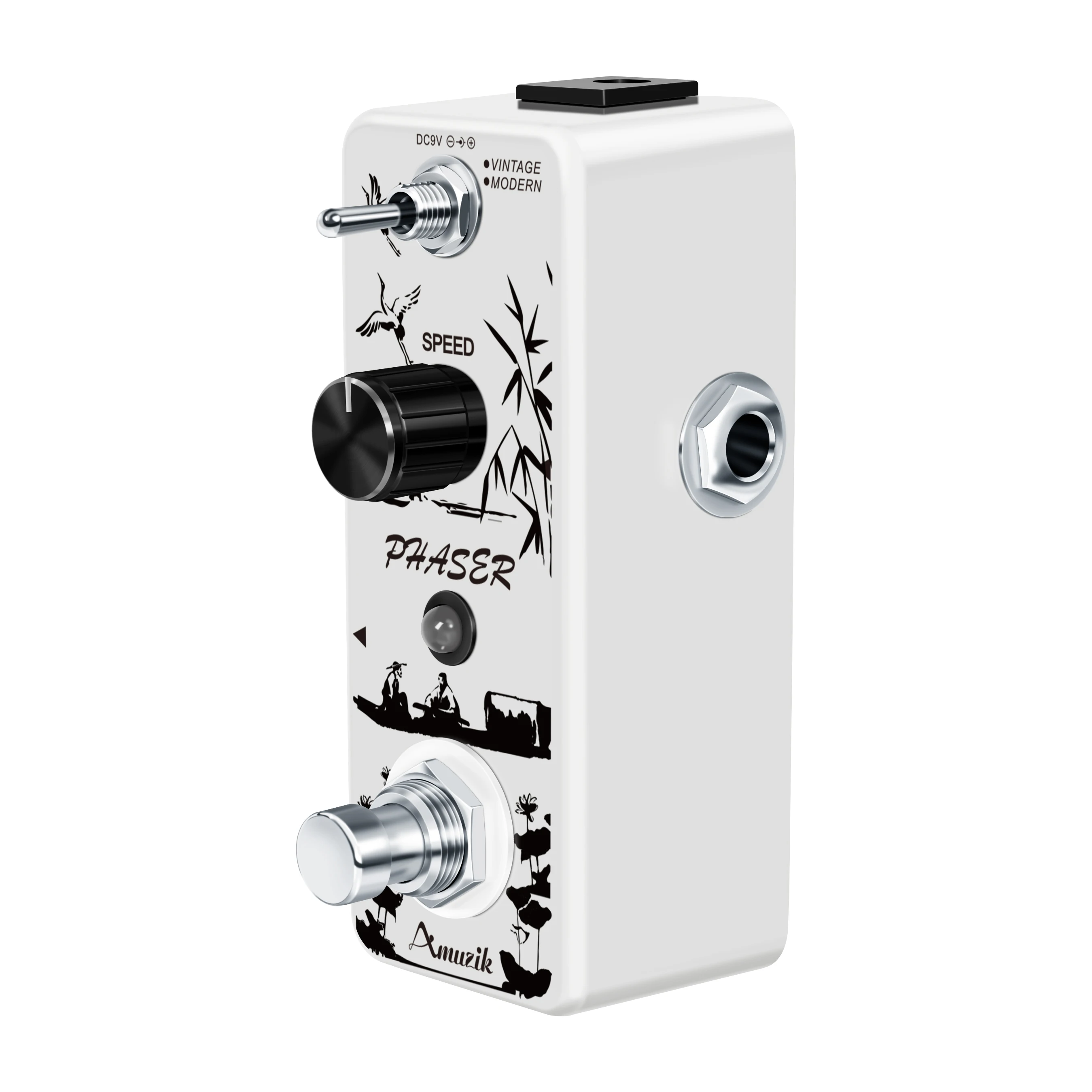 Amuzik  LEF-313 Phaser Pedal Analog Phase Effect Pedal For Electric Guitar Vintage & Modern Modes With Mini Size True Bypass