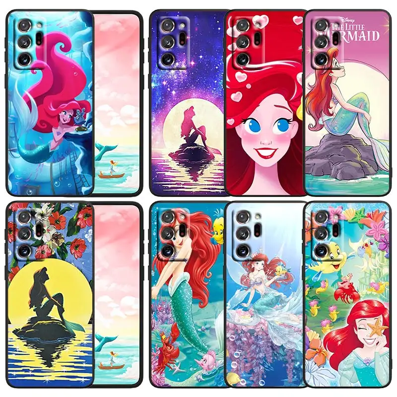 

Disney The Little Mermaid Phone Case For Samsung Note 20 10 9 Ultra Lite Plus F23 M52 M21 M33 A70 A20 A10 A8 A03 j7 j6 Black