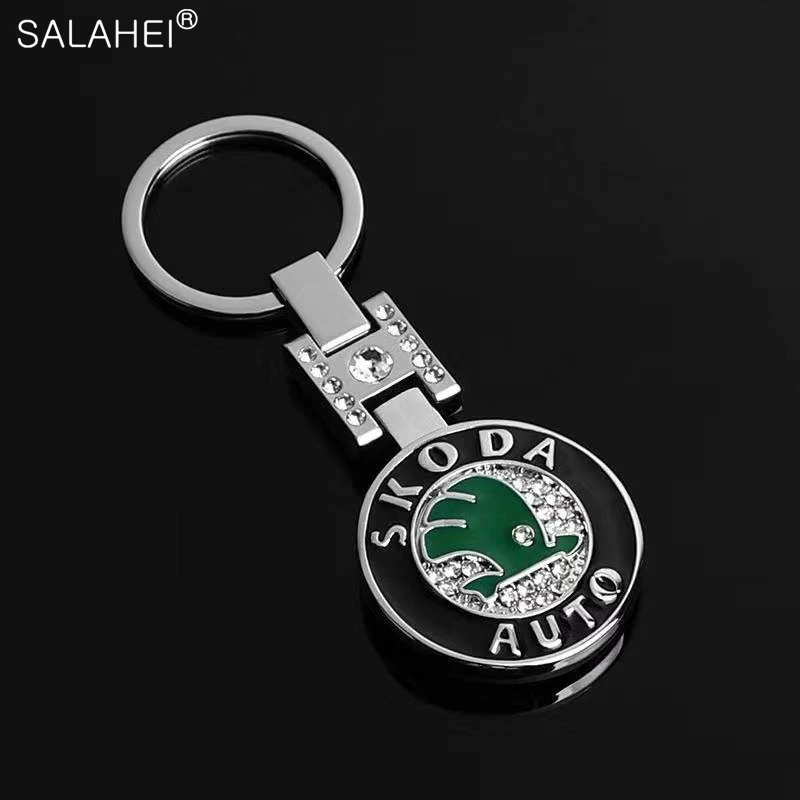 

1Pc Metal With diamond Keyring Car Logo Keychain For Gift For Skoda Octavia 2 A7 A5 A4 Vrs Fabia 2 1 Rapid Yeti Superb 3 Felicia