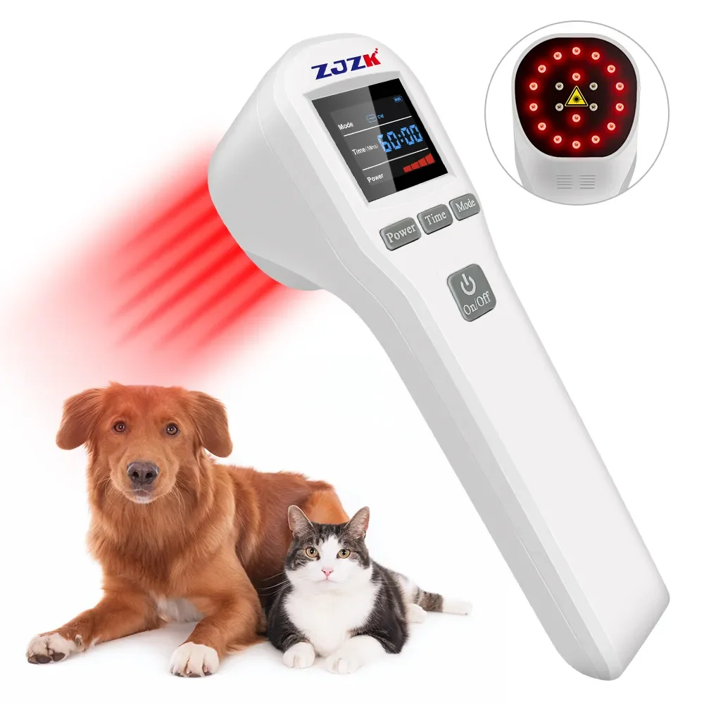 

ZJZK Pet Cold Laser Therapy Device 4×808nm Joint Pain Relief Equipment for Arthritis Otitis Hip Dysplasia for Cats Dogs Animals