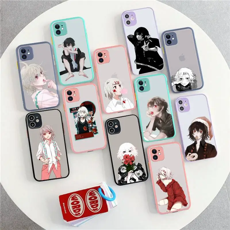 

FHNBLJ Anime JUUZOU SUZUYA Tokyo Ghouls Phone Case for iPhone X XR XS 7 8 Plus 11 12 13 pro MAX 13mini Translucent Matte Case