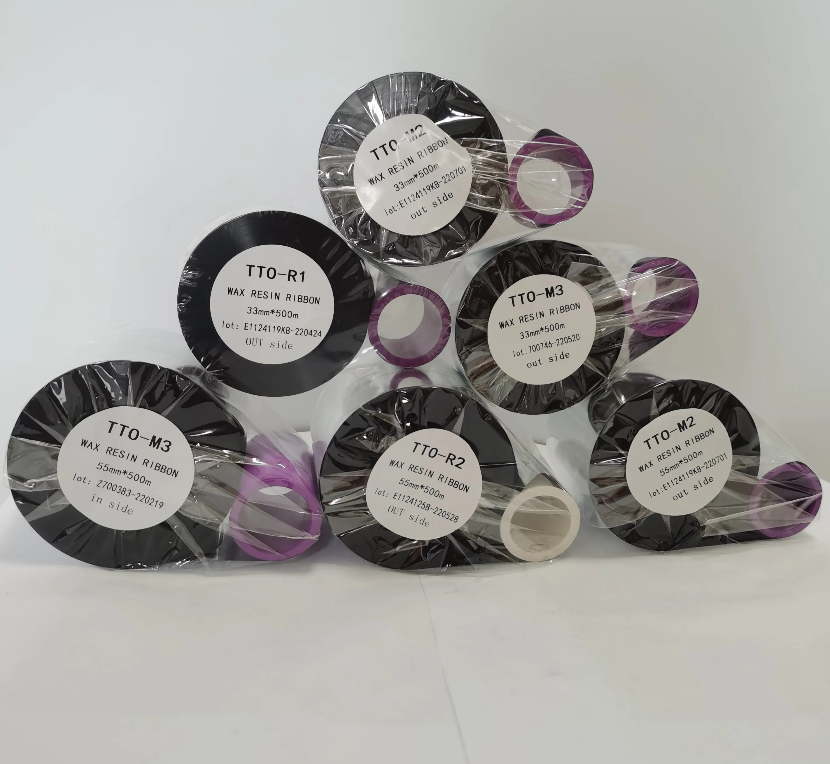36 шт./кор. 33 мм * 500 м восковая и смола термопереносная лента для принтера TTO черные
