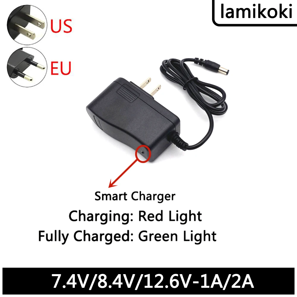 Universal Automatic Smart Fingerprint Lock Power Cord Charger 7.4V 8.4V 12.6V Gate Password