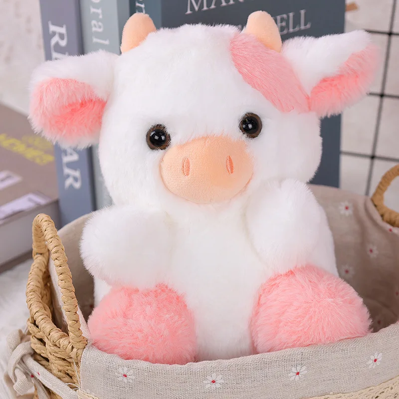 

20CM Strawberry Cow Stuffed Animals Cute Cow Plush Toys Hugging Pillows For Adults Children Hot Sale