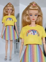 yellow rainbow 11 5 doll clothes set for barbie outfits shirt skirt 16 dolls accessories for barbie clothes clothing toy 16