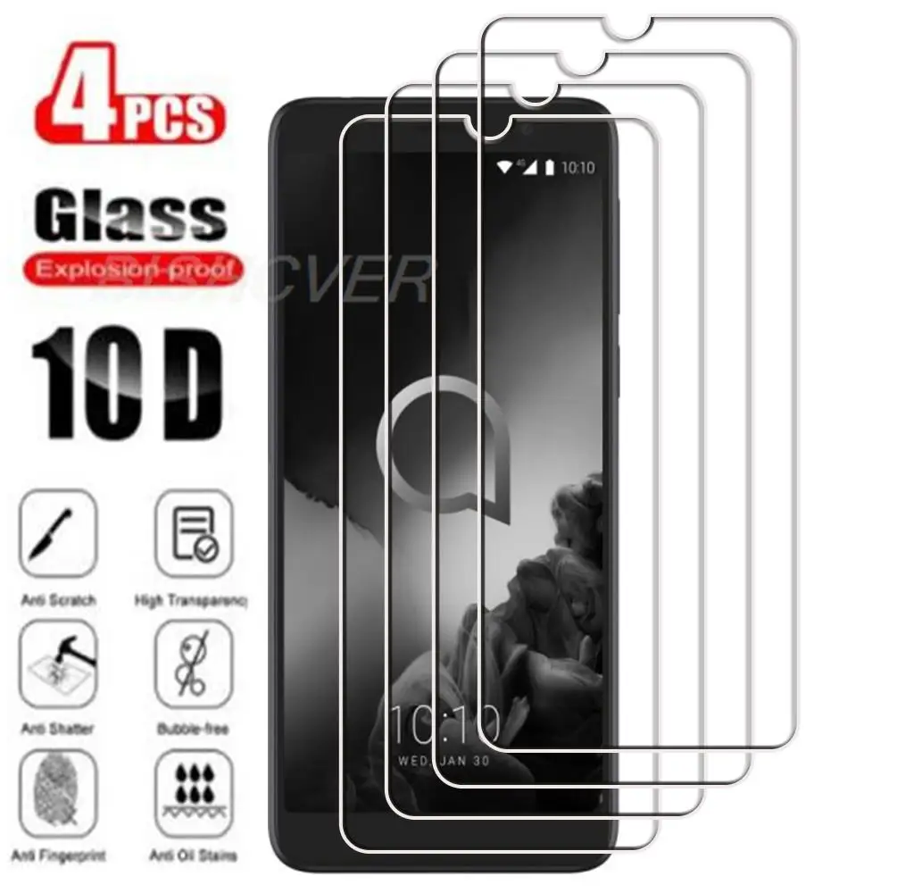 

4Pcs Tempered Glass FOR Alcatel 3X (2019) 5048Y, 5048A 6.52" Alcatel3X 2020 5061U Screen Protector Protective Glass Film 9H