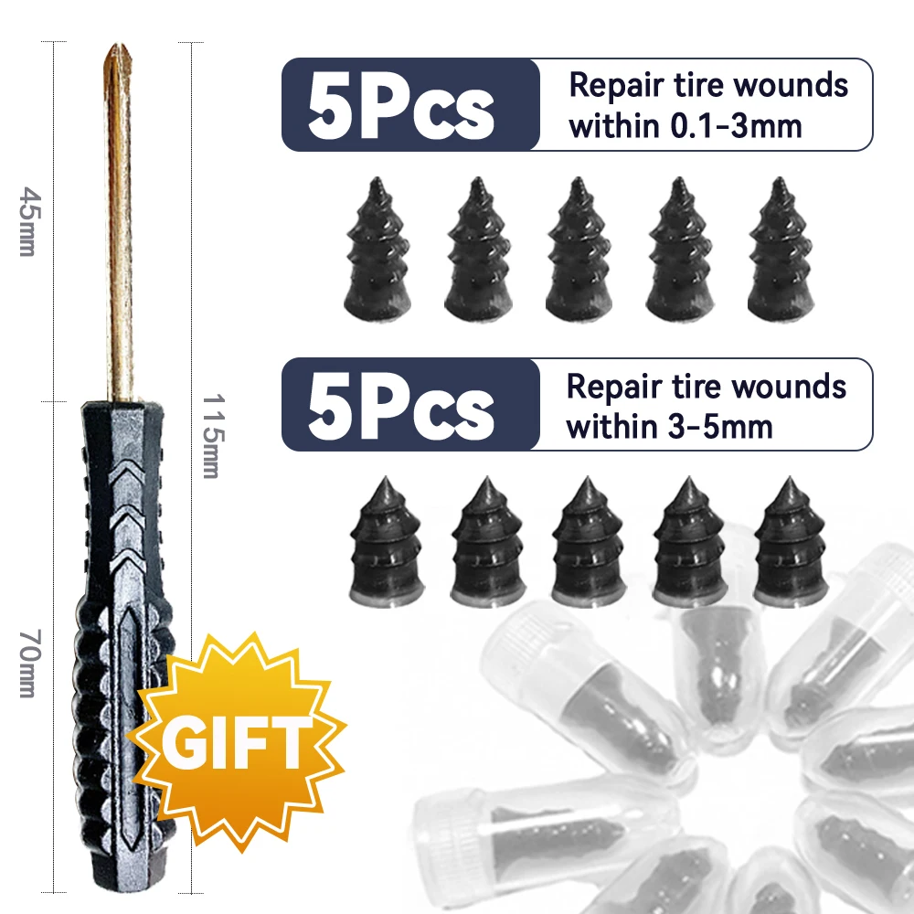 

Комплект Для Ремонта Автомобильных Шин, Резиновый Вакуумный Набор, 10/20/30 Шт., Инструменты Для Ремонта Колес С Отверткой