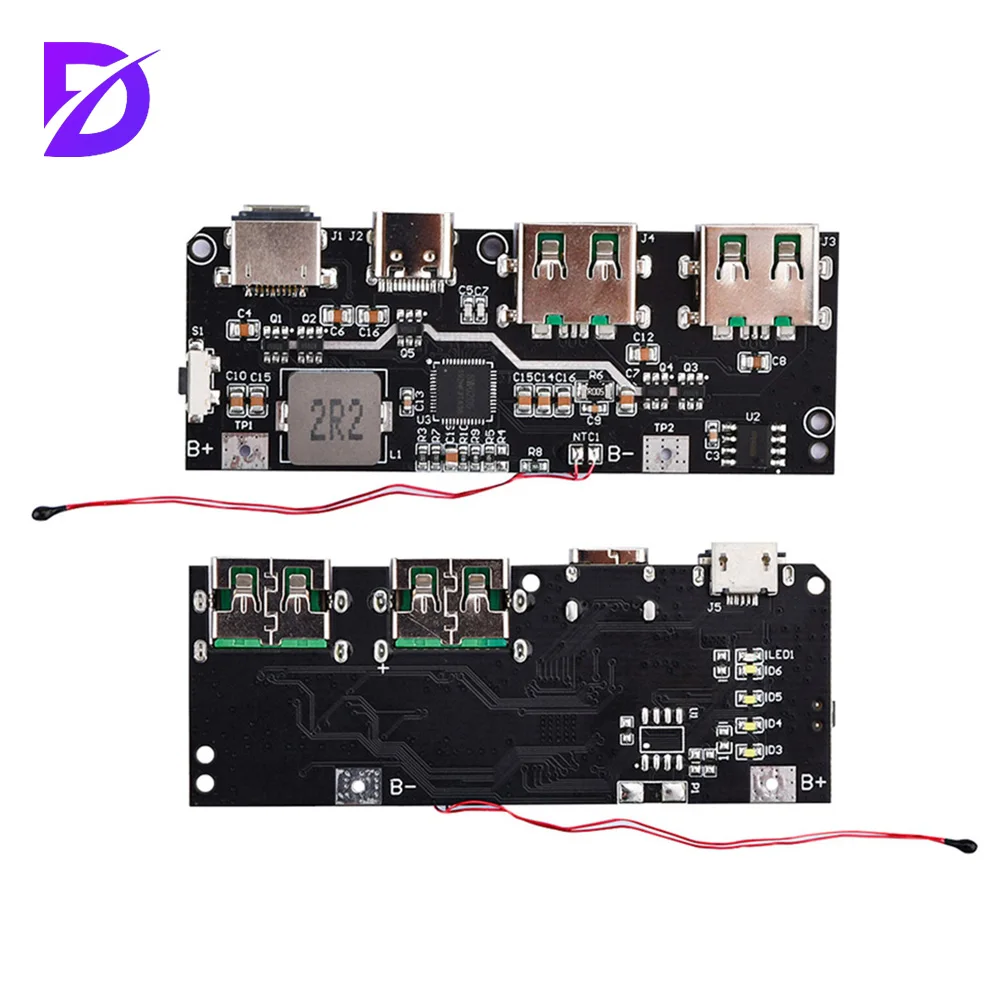 

Type-C USB Mobile Power Bank 18650 Charging Module Temperature / Circuit Protection QC4.0 QC3.0 LED Dual USB 5V 4.5A 22.5W Micro