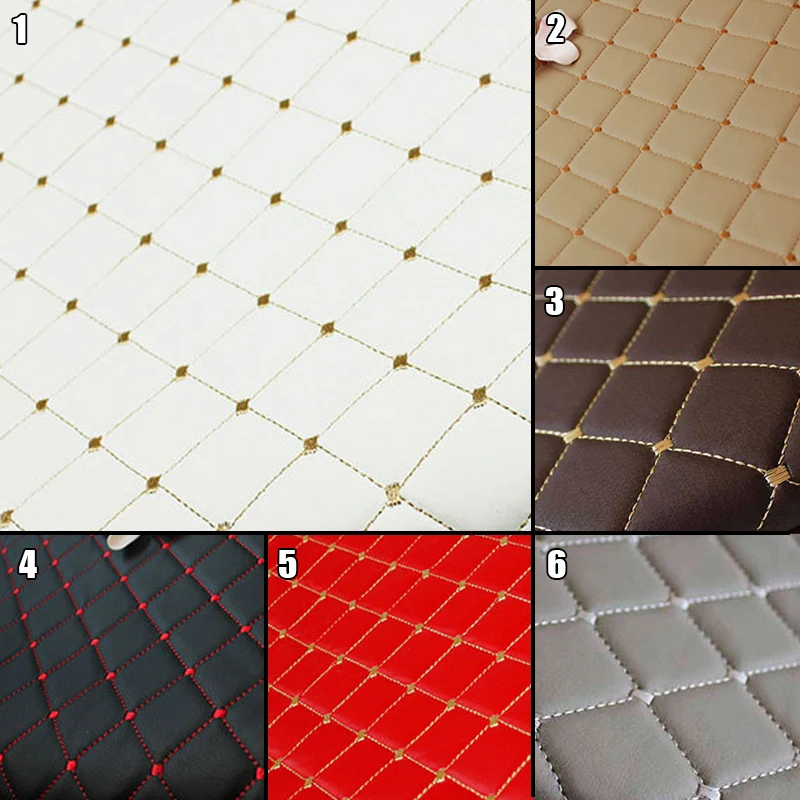 100x140 см стеганая ПВХ кожаная ткань с вышивкой для автомобильного напольного