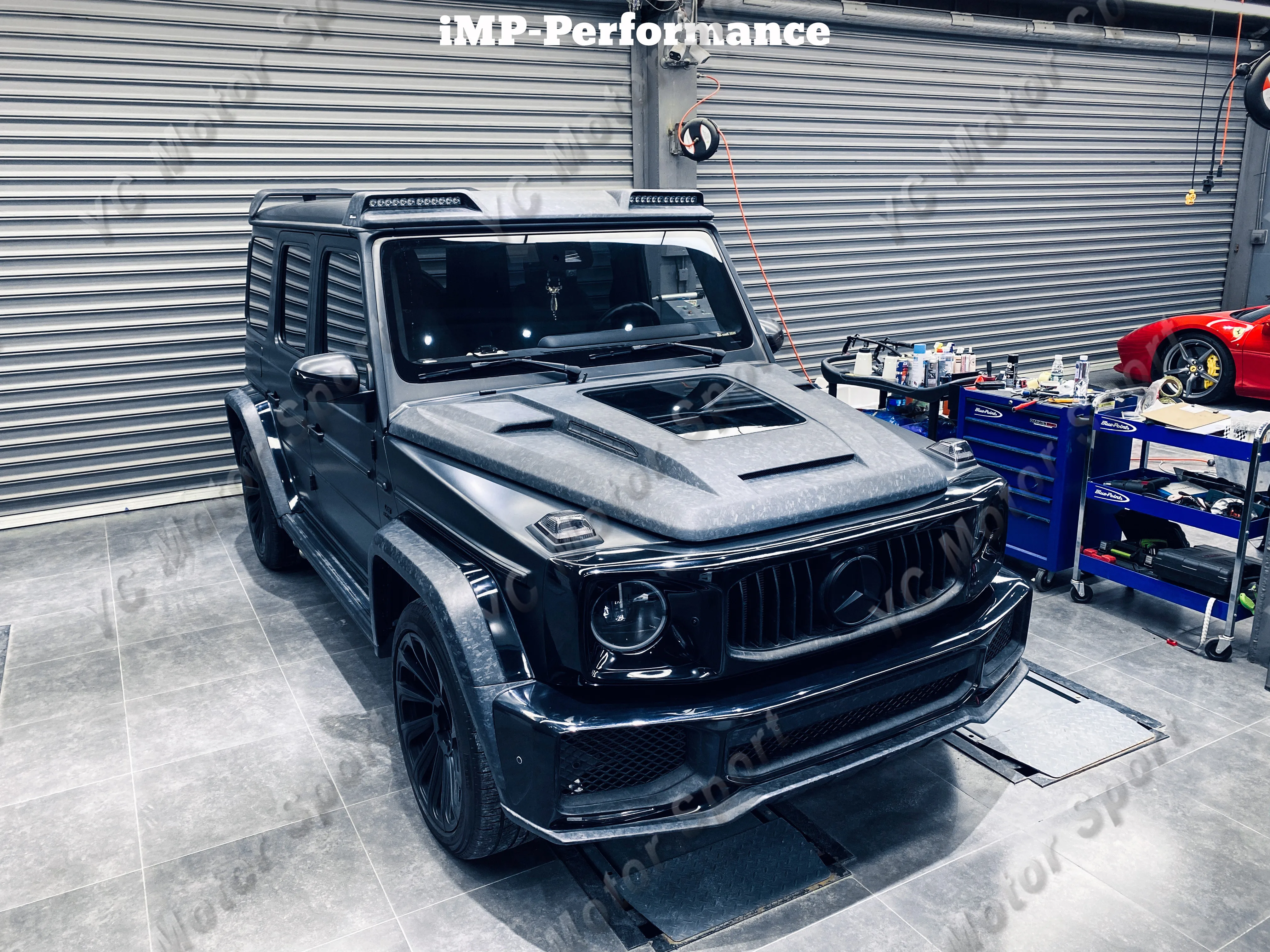 Фото Автомобильные аксессуары iMP Performance Body Kit подходит для 2018-2021 MB W463A G Body Kit включает в себя капот, бампер, крыло, спойлер на крышу №2