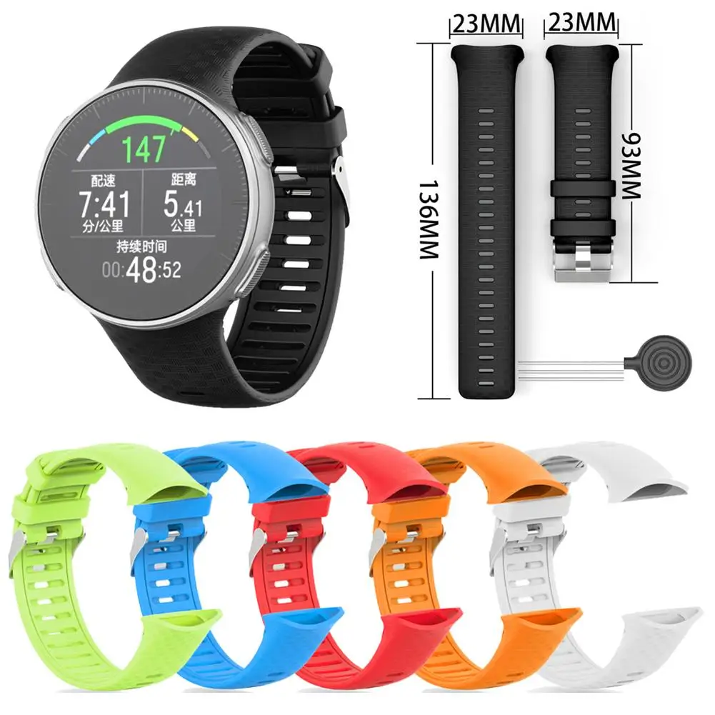 

Hot Sale Watch Strap Classic Delicate Texture Silicone Watch Strap Band Wristband Replacement for Polar Vantage V Smartwatch