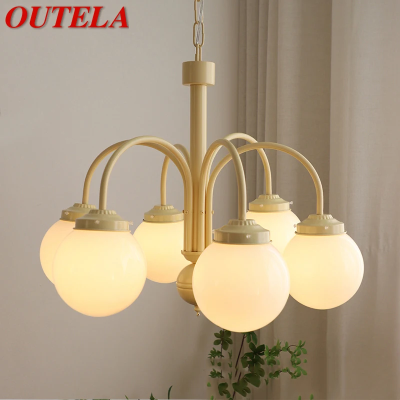 

OUTELA Nordic Chandeliers LED Retro Simple Hanging lights Creative Glass Pendant Lamp For Home Living Dining Bedroom