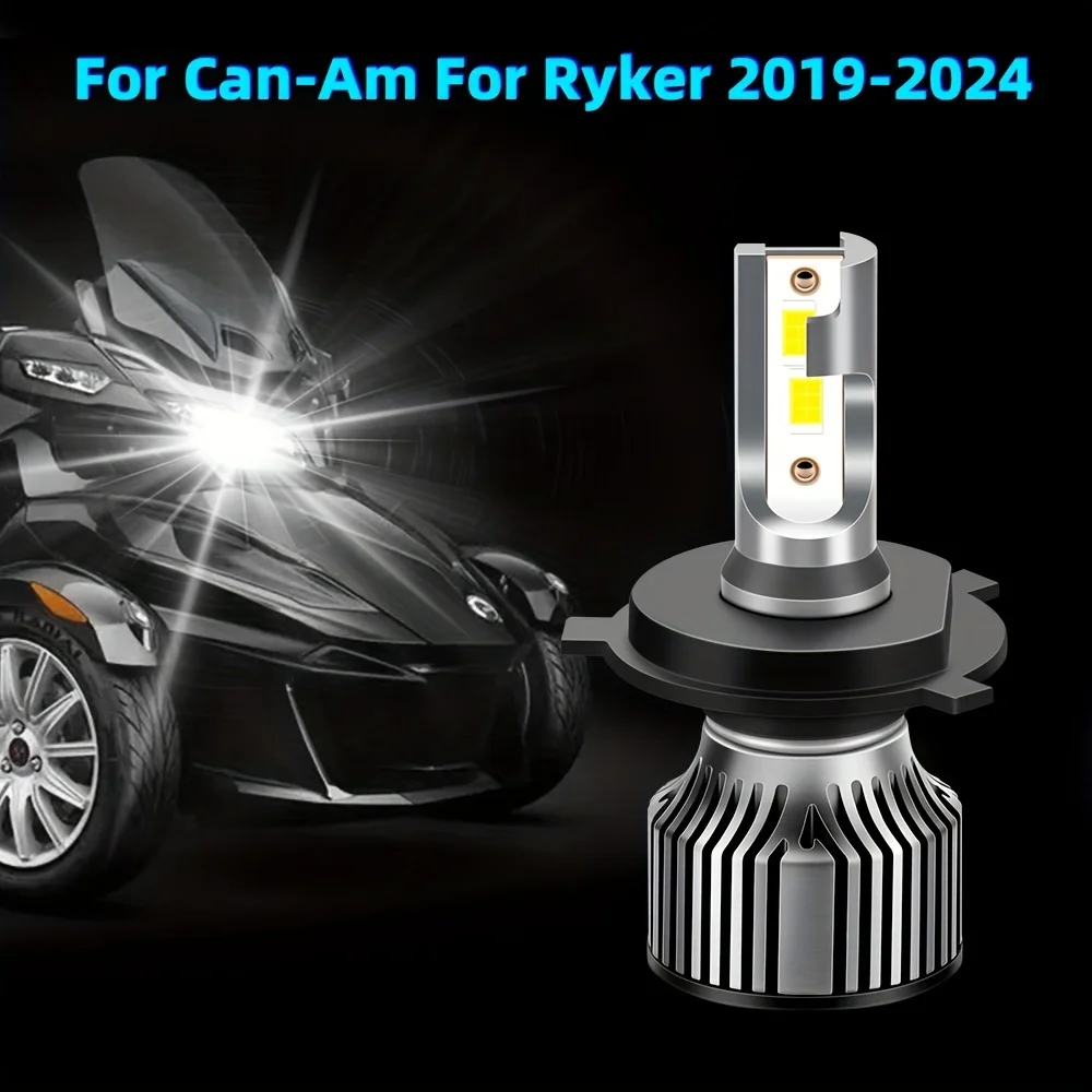 

Светодиодная Фара Can-Am Ryker H4 26000LM 6000K Белый Свет, Двойной Луч С Охлаждающим Вентилятором Для Мотоциклов 2019-2024 Г...