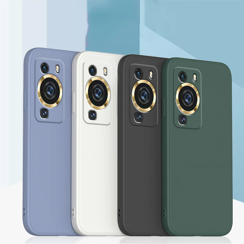 

Soft TPU Straight Edge Case For HUAWEI P60 50 50E 40 30 20 Pro Lite Comfortable Liquid Silicone Phone Fully Protection Cover