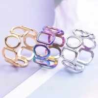 5pcs fashion 2022 womens rings geometric top quality stainless steel charm knuckle rings mens finger ring party jewelry gifts