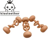 kissteether 1pcs baby toys beech wooden star wooden rattle wood teething rodent nursing gifts montessori toys play gym rattles