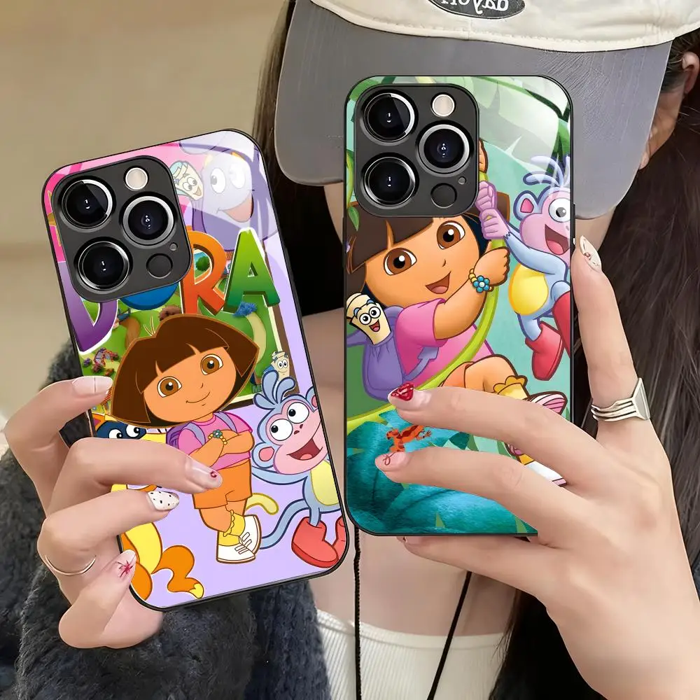Фото Чехол для телефона Adventure TV D-Dora The E-Explorer для iPhone 17, 16, 15, 14, 13, 12, 11 Plus Mini Pro Max, чехол из закаленного стекла №2