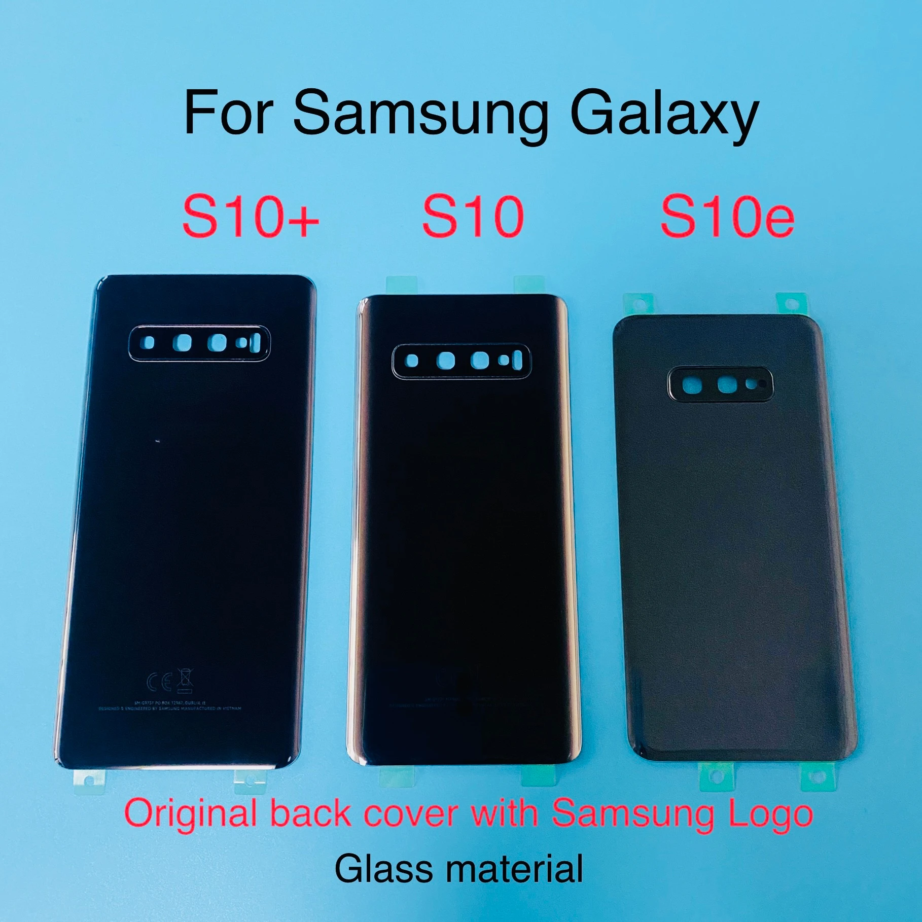 

Original Back Glass For Samsung Galaxy S10 S10 Plus S10+ S10e Battery Cover Rear Door Housing Panel With Camera Glass Lens Frame