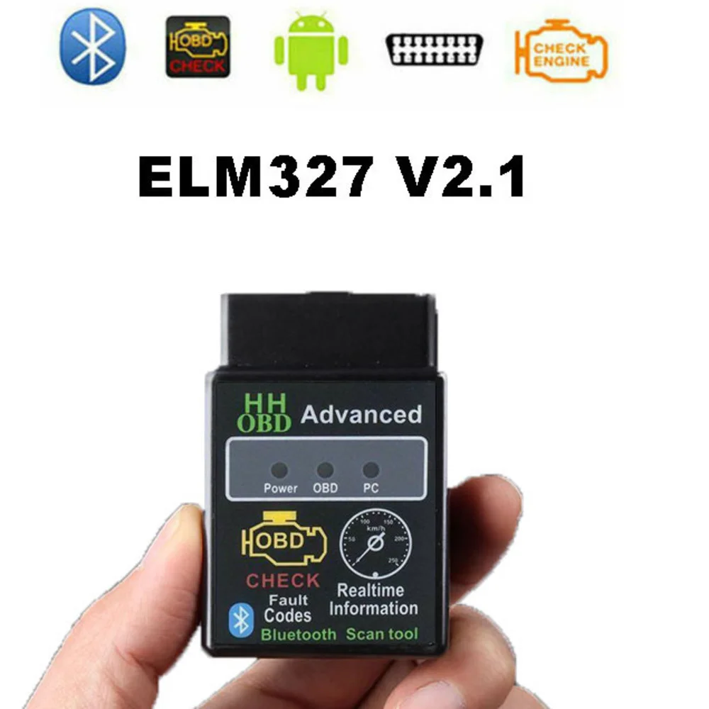 2023 горячий OBD2 HH OBD ELM327 V2.1 Bluetooth OBDII CAN BUS проверка двигателя автомобиля диагностический сканер инструмент адаптер для Android