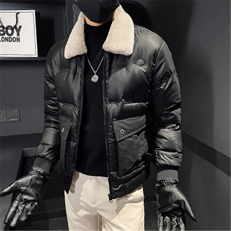 Luxury 80% Men Down Jacket Feather Dress Winter Thicken Warm Coat Male Turn Down Collar Casual Letter Embossing Puffer Jacket
