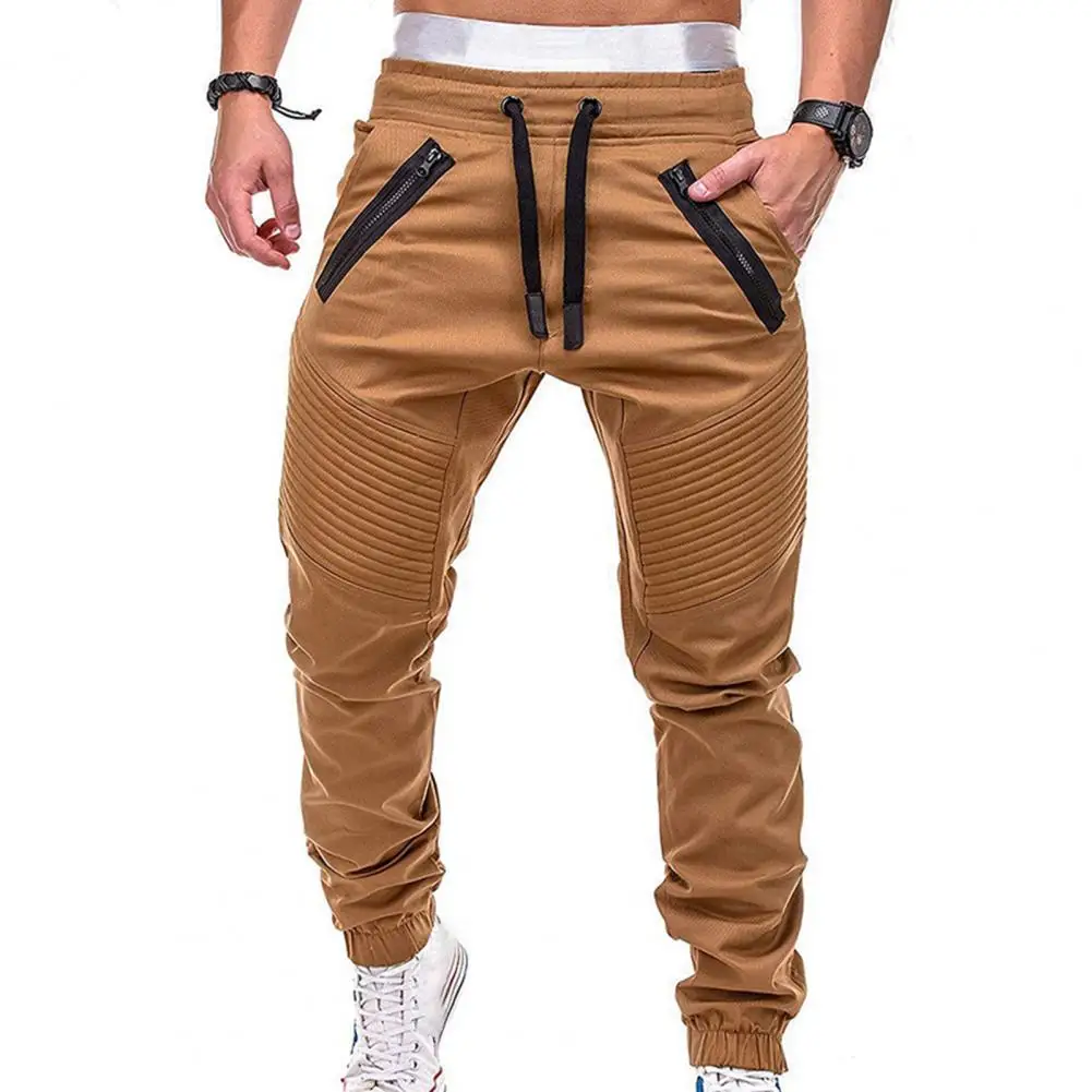 Clothes  Stylish Men Drawstring Adjustable Pockets Pants Men Trousers Stripes   for Jogging