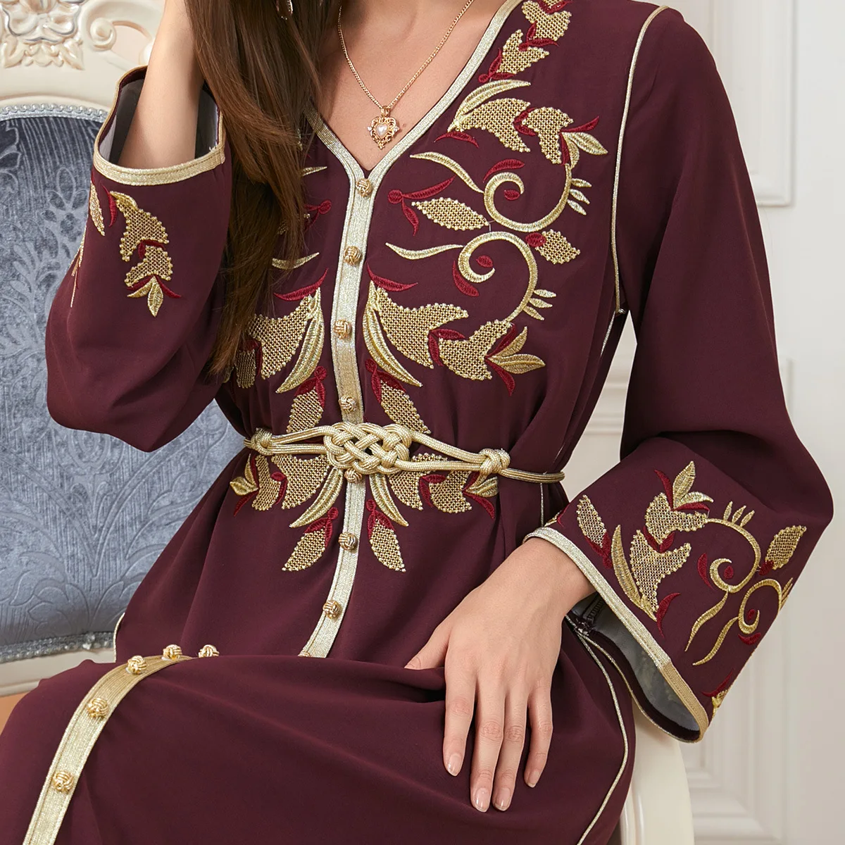 Muslim Kaftan Abaya Dress Kimono Women Dubai Turkish Islamic Clothing Wedding Party Long Sleeve Gown Djellaba Femme Musulman
