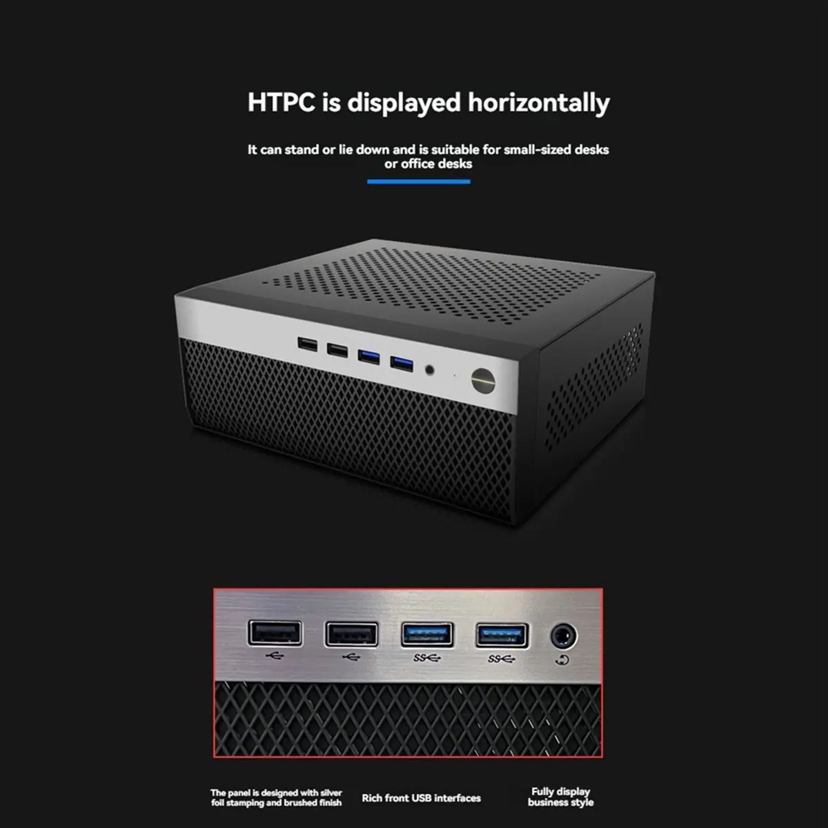 Фото Корпус компьютера SWXF Mini ITX Корпус HTPC с поддержкой 4XUSB Блок питания 1U, совместимый с материнской платой MINI-ITX №1