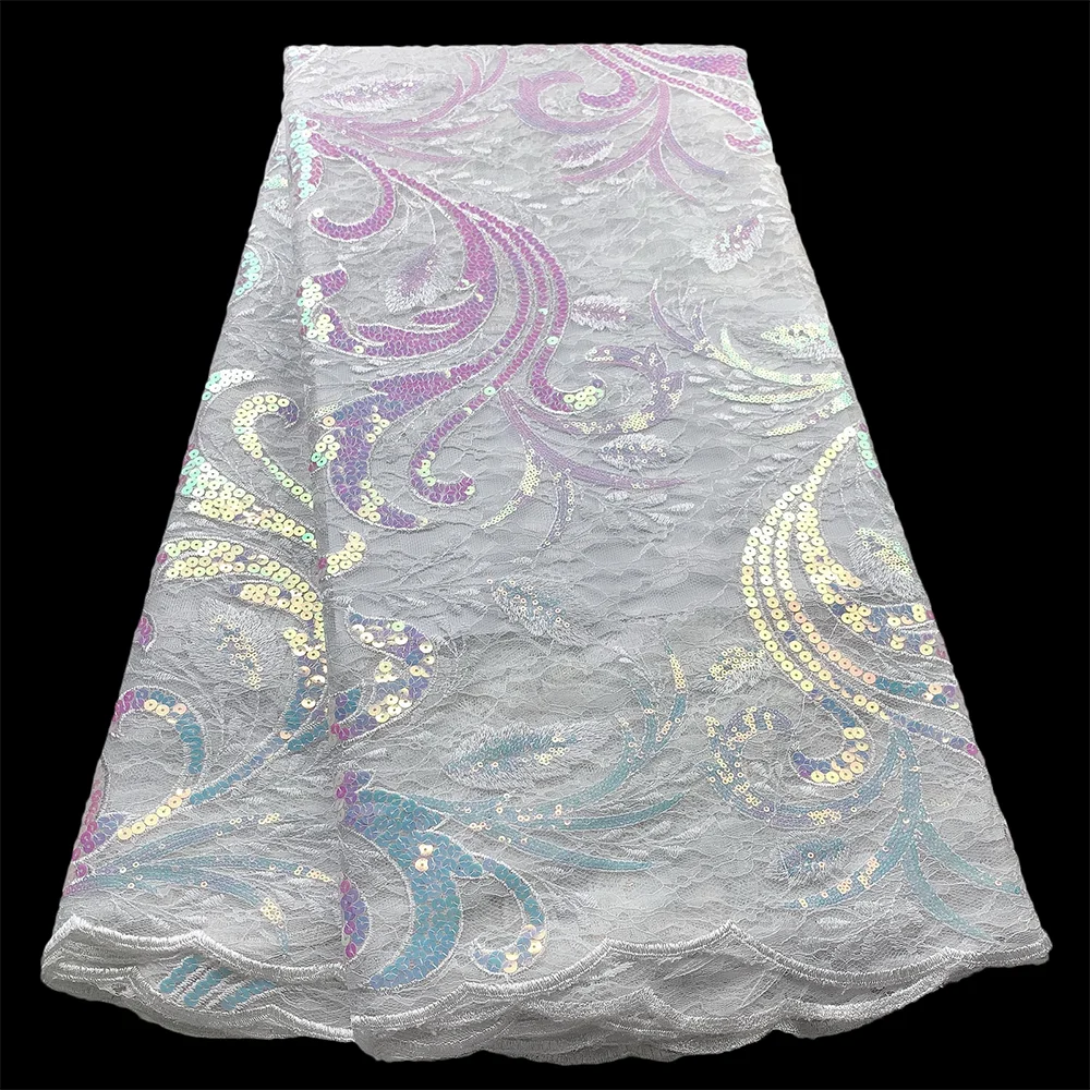 Красивая зеленая фототкань с блестками африканская кружевная ткань 5 ярдов