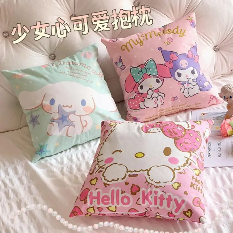 

Кавайная Sanrios Kuromi Мультфильм Hellokitty аниме мимелоди Милая коричная креативная мягкая уютная кукла диван подушка игрушки подарок