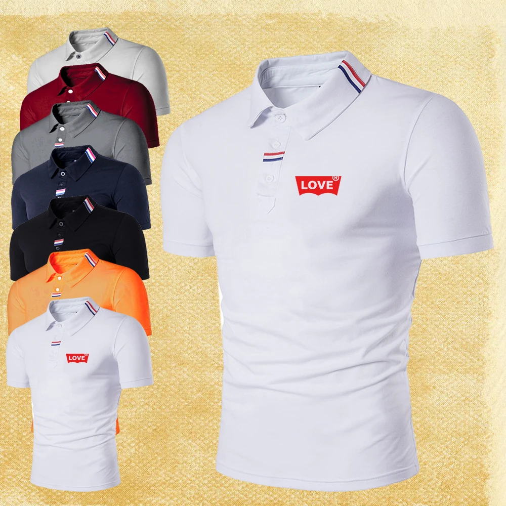 

Summer New Men's Polo Short Sleeve Printed T-Shirt Street Casual Fashion Top