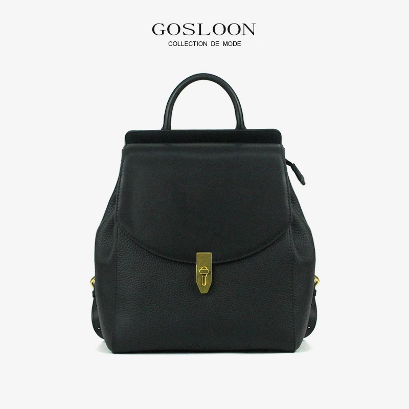 GOSLOON-Luxury Brand Handbags Women's High Quality New Travel Casual Retro Ladies Backpack Handbags Leather Bags GOSLOON-H40