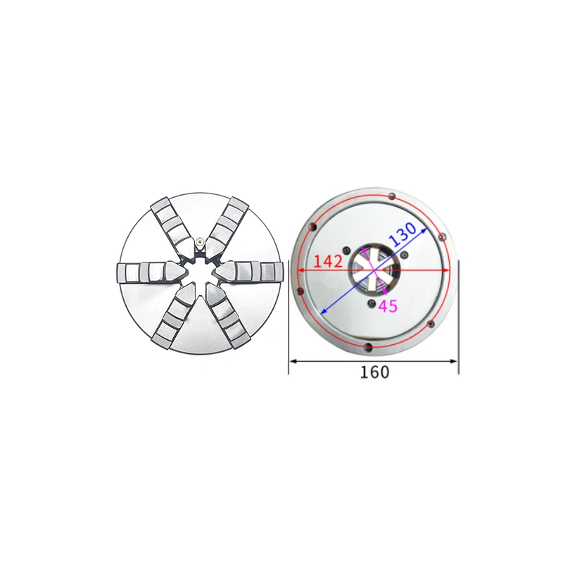 

SANOU K13-160 CNC 6 Jaw Self-centering Chuck For CNC Mini Lathe 160mm 6inch