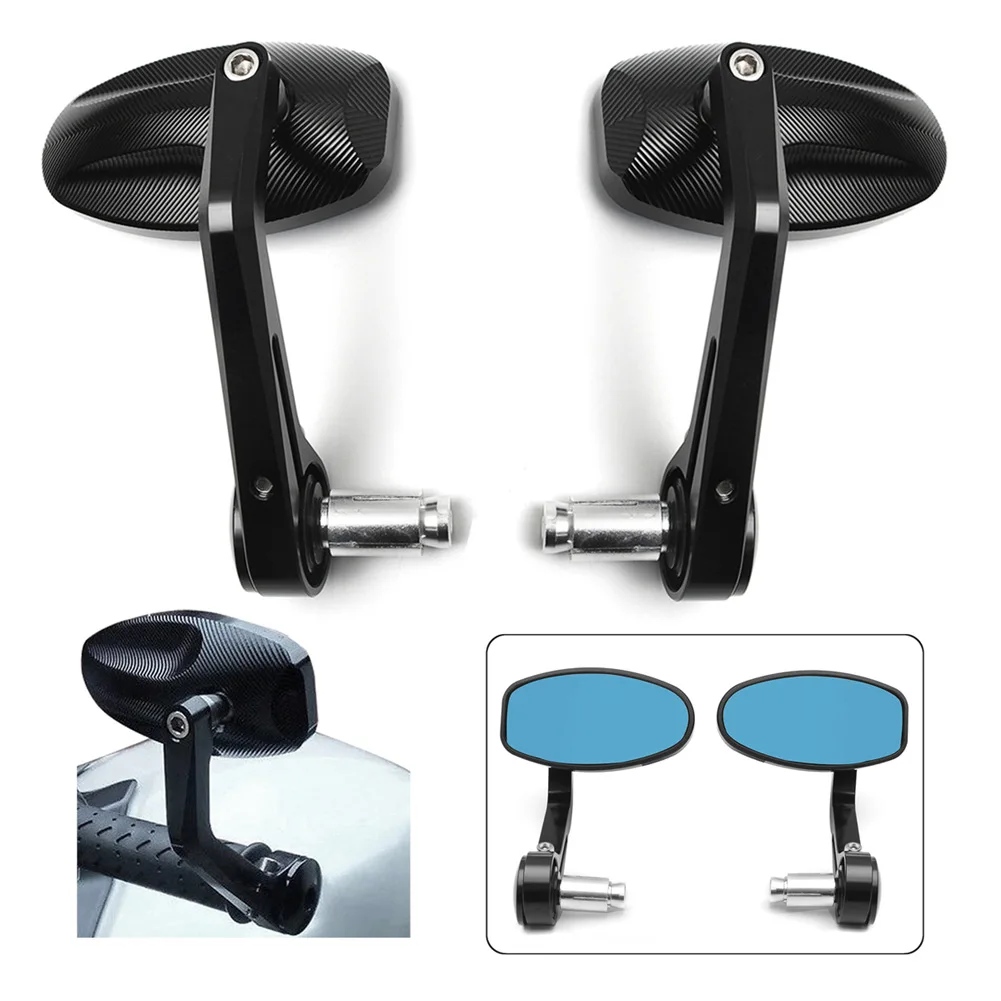 

Universal 2PCS C-N-C Motorcycle Bar End Black Motorbike Rearview Side Mirrors