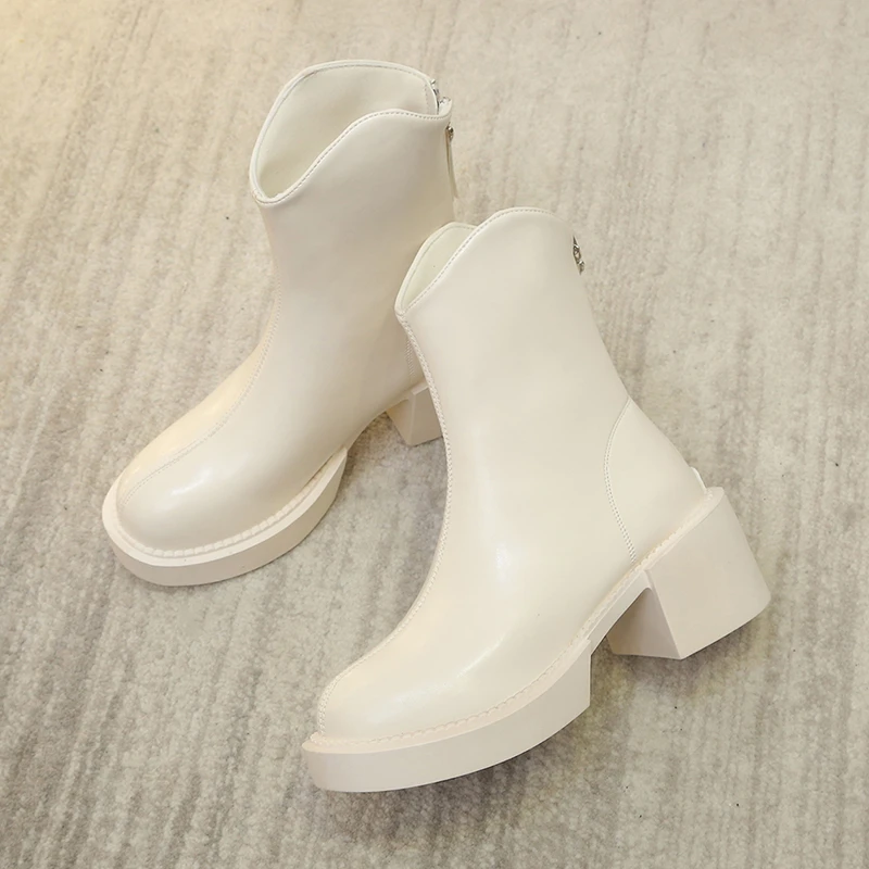 

Boots Women 2022 New Thick Soled Women Boots Round Head Soft Platform Women Short Boots Fashion Women Shoes