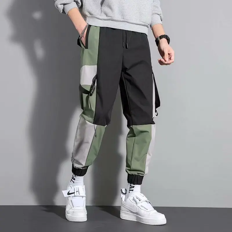 

Брюки-карго мужские/женские тонкие, повседневные штаны для бега, облегающие, с несколькими карманами, уличная одежда, весна