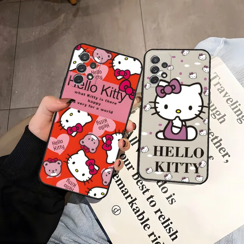 

Cartoon Hello Kitty Phone Case For Samsung A13 5G A 10 03S 20e 12 5G 23 32 21 21S 40 31 22 42 33 73 22 51 53 12 50 70 72 4G 5G S