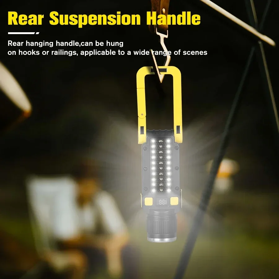 Перезаряжаемый магнитный рабочий фонарь с 7-режимным фонариком