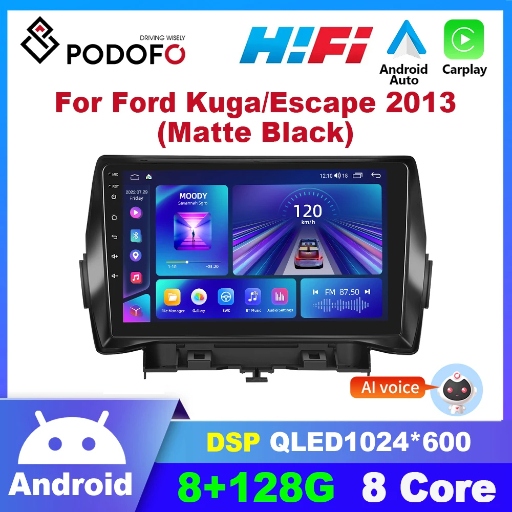 Автомагнитола Podofo 2 din Android для Ford Kuga /Escape 2013