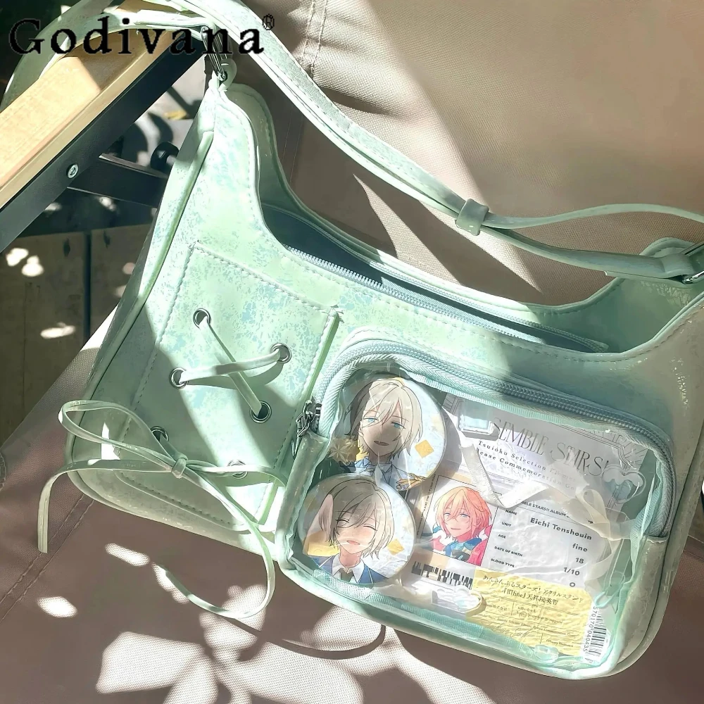 Милая Прозрачная женская сумка из искусственной кожи с лентой униформа JK через