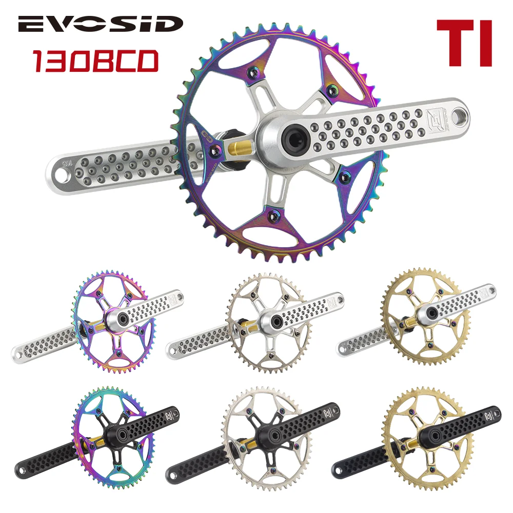 

EVOSID складной дорожный велосипед Chainset титановая Звездочка 48T 50T 52T GXP 130BCD пауки Сверхлегкий кривошипник 11 в 12 В для Бромптона