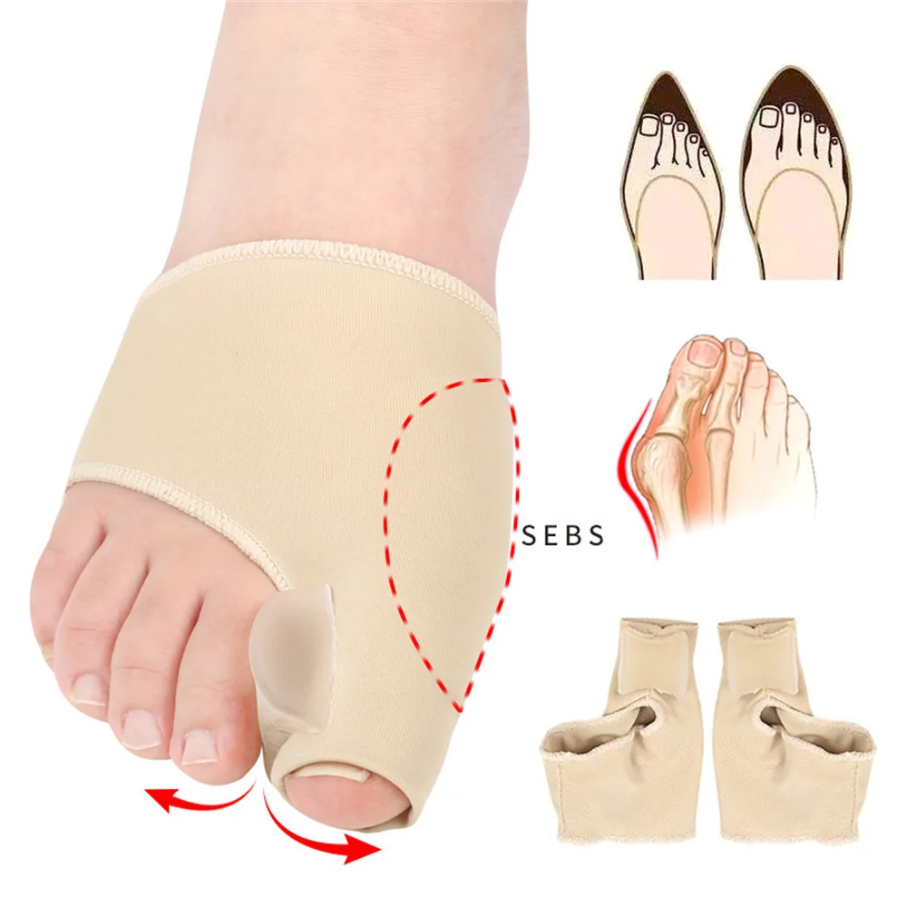 

2Pcs=1Pair Toe Separator Hallux Valgus Bunion Corrector Orthotics Feet Bone Thumb Adjuster Correction Pedicure Sock Straightener