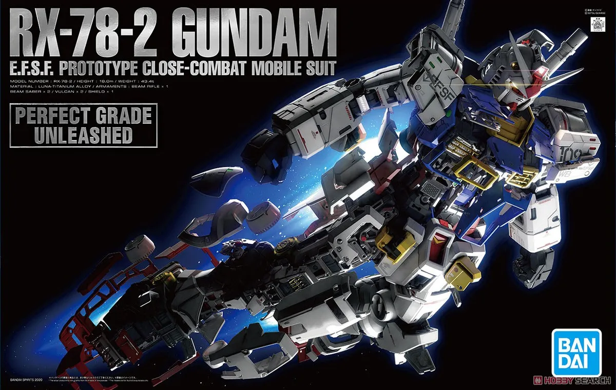 

Bandai Original GUNDAM PG Series RX-78-2 1/60Anime Action Figure Assembly Model Toys Collectible Model Ornaments For Children
