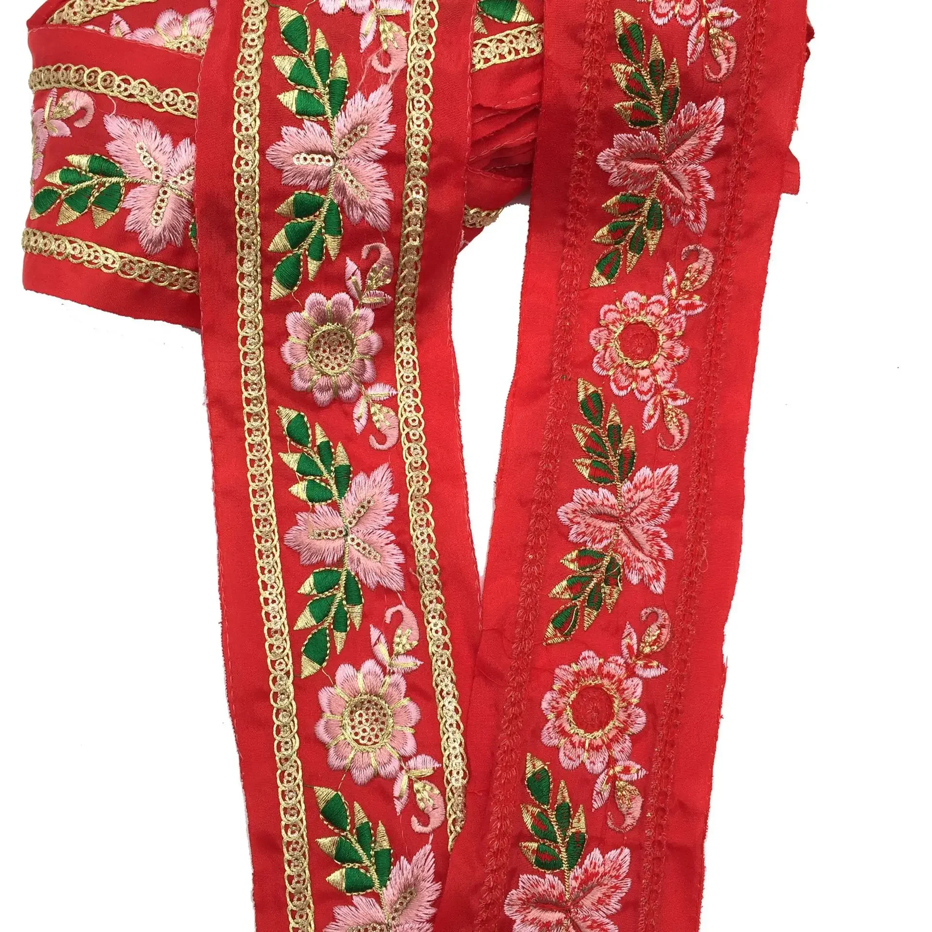 Этническая вышитая лента для аксессуаров одежды рукоделия шитья цветов 1 ярда