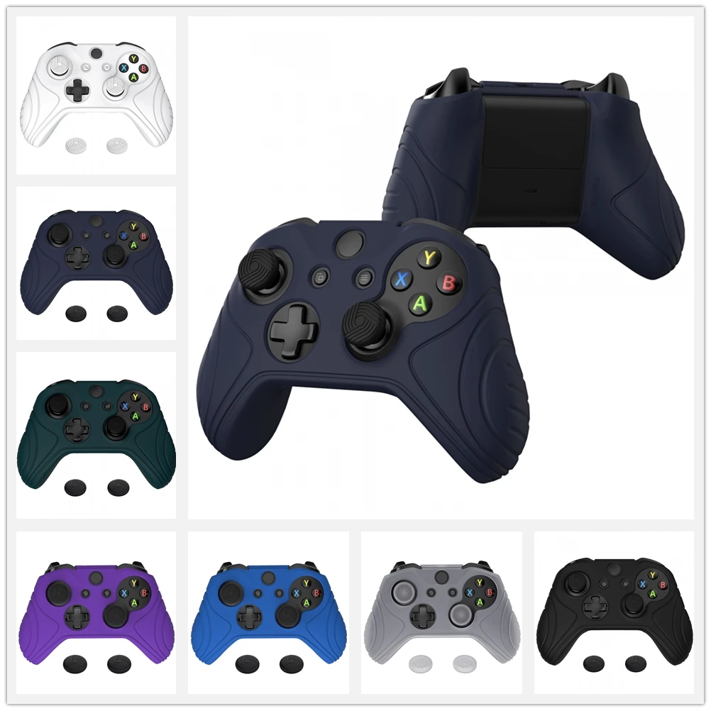 

PlayVital Samurai Edition Anti-Slip Grip Silicone Skin Soft Rubber Case for Xbox One X/S Controller with 2 Thumb Stick Caps
