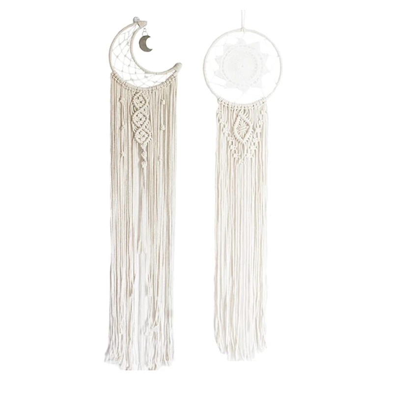 

Macrame Kits For Adults Beginners, 2PCS Macrame Dream Catcher Kits Macrame Wall Hanging Supplies