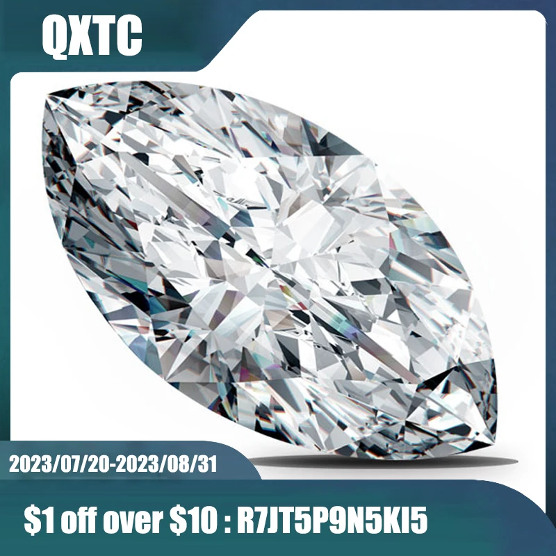 

QXTC Marquise Cut Moissanite Loose Gemstones 0.05ct to 3ct D Color VVS1 with GRA Certificate Pass Diamond Tester Lab Gem Stones