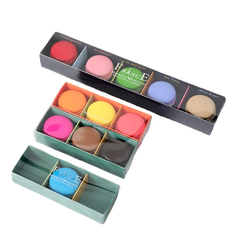 

Macaron Biscuits Candy Carton Window Pet Transparent 3/5/6 Pieces Baking Drawer box