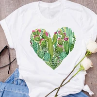 frauen t shirt summer pflanze kaktus liebe t shirt fashion gedruckt nette dame kleidung weibliche tees drucken tops t shirt