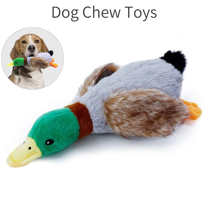 Cute Plush Duck Sound Toy Stuffed Squeaky Animal Squeak Dog Toy Cleaning Tooth Dog Chew Rope Toys